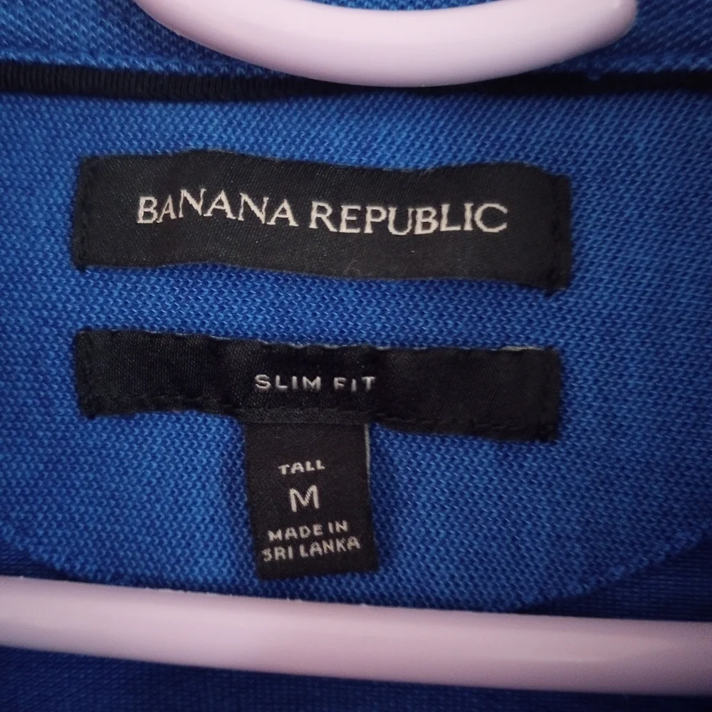Banana Republic Two-Tone Blue Polo Shirt Men Size Tall Medium